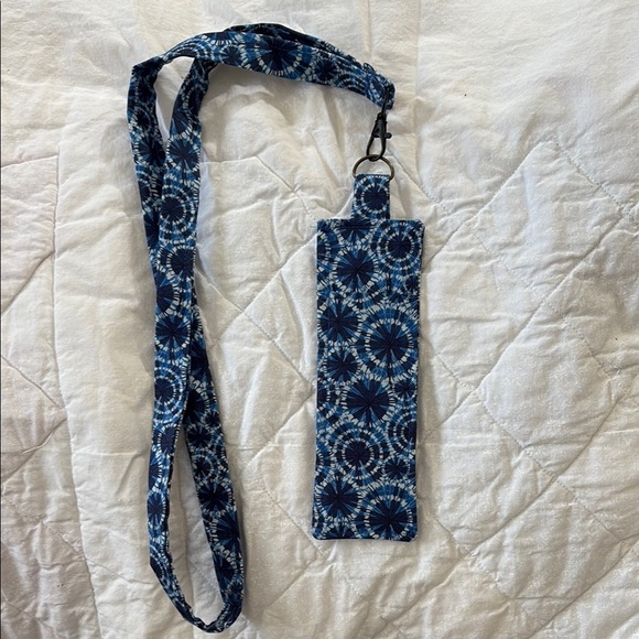 Handmade Accessories - Great Teacher 🎁 Blue Patterned Lanyard/pen holder with ID Holder
